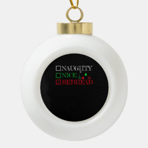 Stoute Nette Roodharige Kerst Grappig Vakantie Keramische Bal Ornament