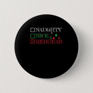 Stoute Nette Roodharige Kerst Morsig Vakantie Ronde Button 5,7 Cm
