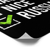 Stoute Nette Russische Shirt Kerstman Grappig Rusl Poster (Hoek)