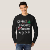 Stoute Nette Servische Kerst Moppige Kerstman Hoed T-shirt (Voorkant volledig)