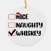 Stoute Nette Whiskey Kerstman Kerstlijst Keramisch Ornament (Voorkant)