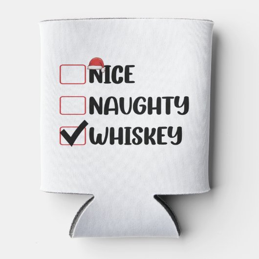 Stoute Nette Whisky Kerstman Kerstlijst Blikjeskoeler (Voorkant)