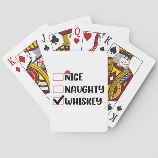 Stoute Nette Whisky Kerstman Kerstlijst Pokerkaarten (Achterkant)