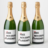Stoute Nette Whisky Kerstman Kerstlijst Sparkling Wijnetiket (Flessen)
