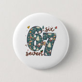 Stoute Nette Zes Zeven 67 Brainrot Kerstmis Ronde Button 5,7 Cm (Voorkant)