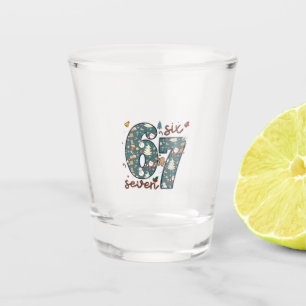 Stoute Nette Zes Zeven 67 Brainrot Kerstmis Shot Glas