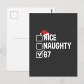 Stoute Nette Zes Zeven 67 Stoute Lijst Kerstmis Briefkaart (Voorkant / Achterkant)