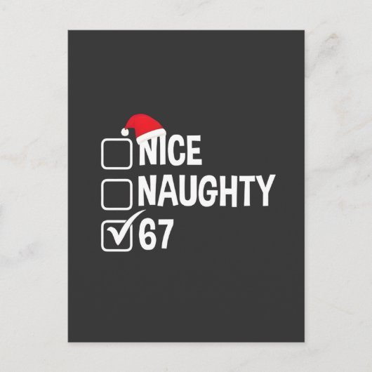Stoute Nette Zes Zeven 67 Stoute Lijst Kerstmis Briefkaart (Voorkant)