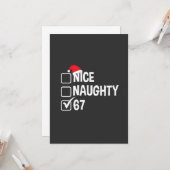 Stoute Nette Zes Zeven 67 Stoute Lijst Kerstmis Kaart (Voorkant / Achterkant in situ)
