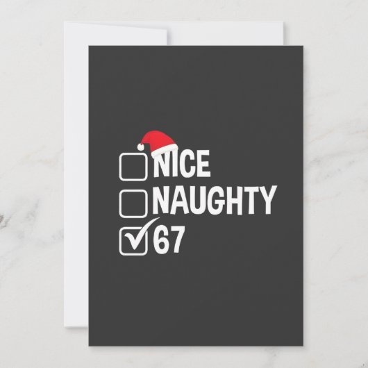 Stoute Nette Zes Zeven 67 Stoute Lijst Kerstmis Save The Date (Voorkant)