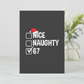 Stoute Nette Zes Zeven 67 Stoute Lijst Kerstmis Save The Date (Staand voorkant)