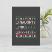 Stoute Nette Zes Zeven Grappig  6 7 Lelijke Kerst  Bedankkaart (Staand voorkant)