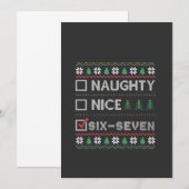Stoute Nette Zes Zeven Grappig  6 7 Lelijke Kerst  Bedankkaart (Voorkant / Achterkant)