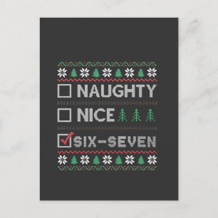 Stoute Nette Zes Zeven Grappig  6 7 Lelijke Kerst  Briefkaart