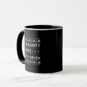 Stoute Nette Zes Zeven Grappig  6 7 Lelijke Kerst  Mok (Voorkant links)