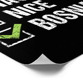 Stoute Nice Bosnische Kerstman Hat Kerstcadeau 1 Poster (Hoek)