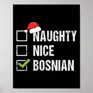 Stoute Nice Bosnische Kerstman Hat Kerstcadeau 1 Poster