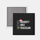Stoute Nice Braziliaanse Santa Hat Kerstmis Magneet (Voorkant / Achterkant)