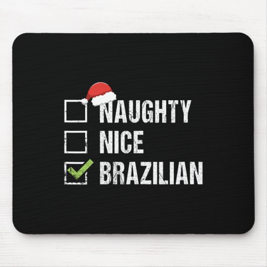 Stoute Nice Braziliaanse Santa Hat Kerstmis Muismat (Voorkant)