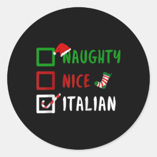 Stoute Nice Italiaans Grappig Italië Kerstman G Ronde Sticker