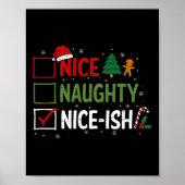 Stoute Nice Nice-ish Kerst Pyjama Santa Clau Poster (Voorkant)