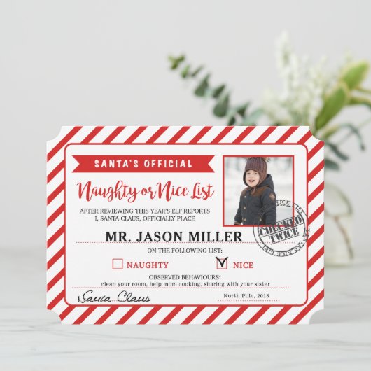 Stoute of Braaf Kerstman persoonlijke brief Kaart (Staand voorkant)