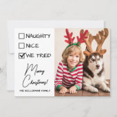 Stoute of Brave Lijst Grappige Kerstmis Feestdagenkaart (Voorkant)