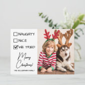 Stoute of Brave Lijst Grappige Kerstmis Feestdagenkaart (Staand voorkant)