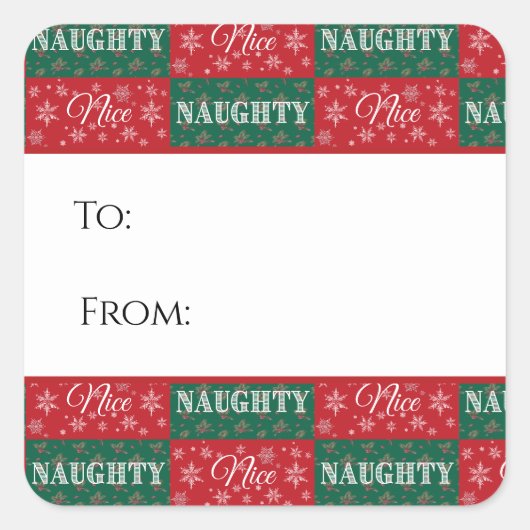 Stoute of Brave Lijst Kerst Cadeau Label (Voorkant)
