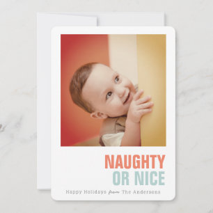 Stoute of leuke eenvoudige vakantiefoto feestdagenkaart