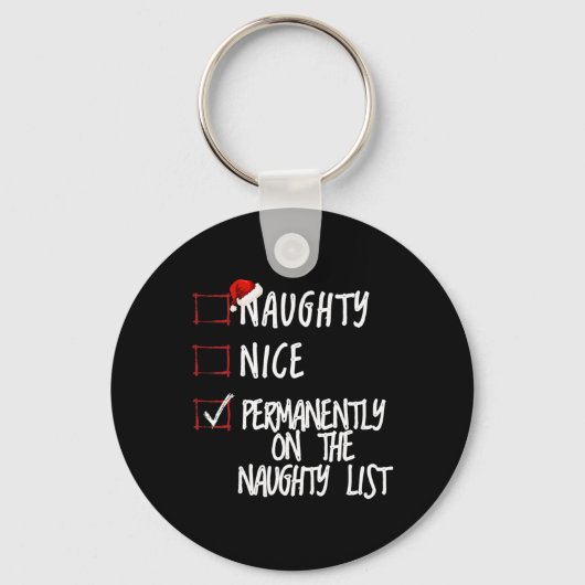 Stoute of leuke grappige kerstlijst sleutelhanger (Voorkant)