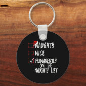 Stoute of leuke grappige kerstlijst sleutelhanger (Voorkant)