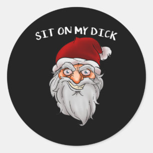 Stoute of leuke grappige kerstman voor volwassenen ronde sticker