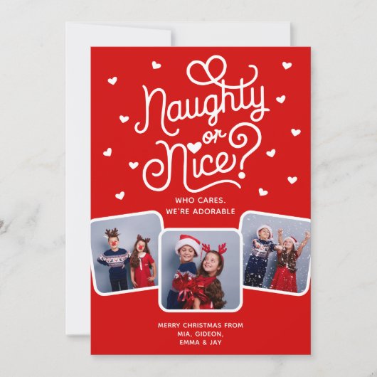 Stoute of Leuke Grappige Schattigee broer of zus F Feestdagenkaart (Voorkant)