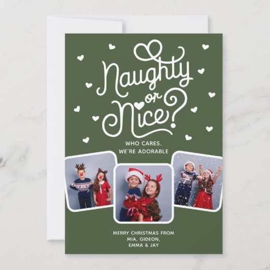 Stoute of Leuke Grappige Schattigee broer of zus F Feestdagenkaart (Voorkant)