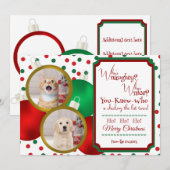 Stoute of leuke kerst flat vakantie Kaart (Voorkant / Achterkant)