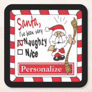 Stoute of leuke kerst   personaliseren kartonnen onderzetters
