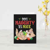 Stoute of leuke kerstkat Grappige Humor 1 Kaart (Gele Bloem)