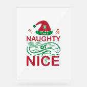 Stoute of leuke kerstkikkers met Santa Design Acryl Bord (Voorkant)