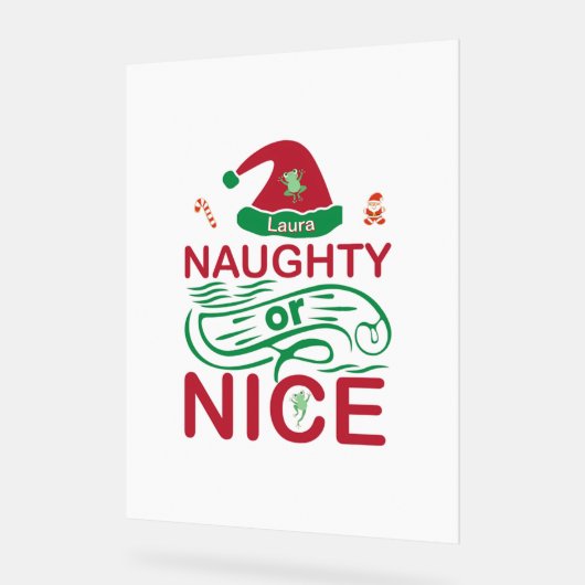 Stoute of leuke kerstkikkers met Santa Design Acryl Bord (Hoek)