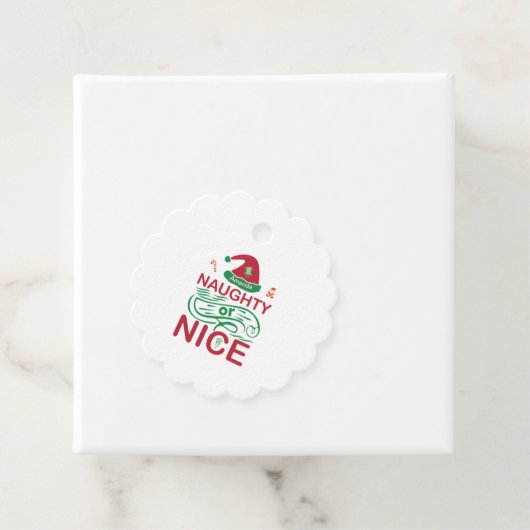 Stoute of leuke kerstkikkers met Santa Design Bedankjes Labels (In situ)