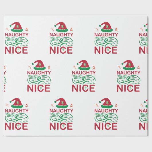 Stoute of leuke kerstkikkers met Santa Design Cadeaupapier (Vlak)