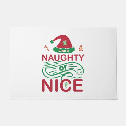 Stoute of leuke kerstkikkers met Santa Design Deurmat (Voorkant)
