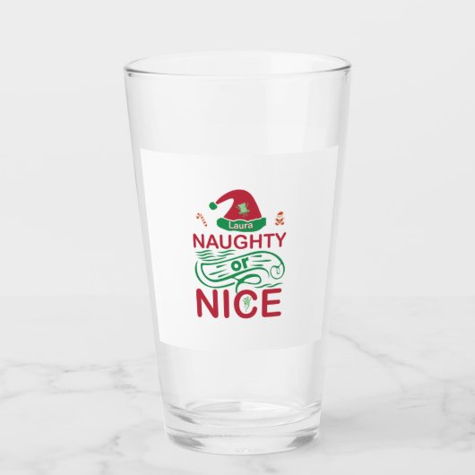 Stoute of leuke kerstkikkers met Santa Design Glas (Voorkant)