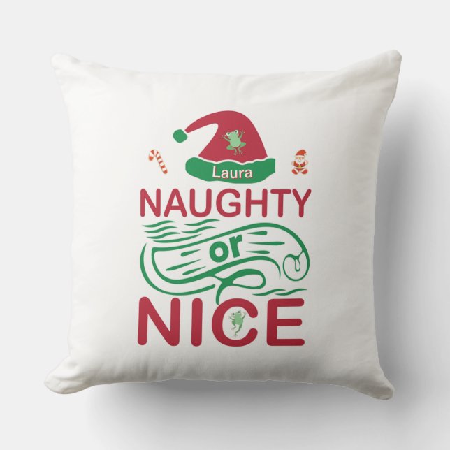 Stoute of leuke kerstkikkers met Santa Design Kussen (Voorkant)