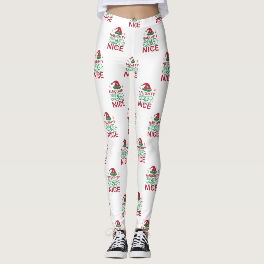 Stoute of leuke kerstkikkers met Santa Design Leggings (Voorkant)