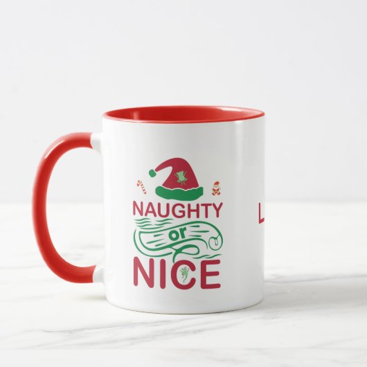 Stoute of leuke kerstkikkers met Santa Design Mok (Links)