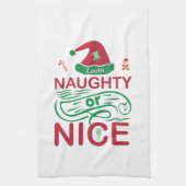 Stoute of leuke kerstkikkers met Santa Design Theedoek (Verticaal)