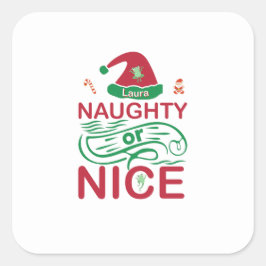 Stoute of leuke kerstkikkers met Santa Design Vierkante Sticker