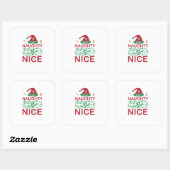 Stoute of leuke kerstkikkers met Santa Design Vierkante Sticker (Vel)